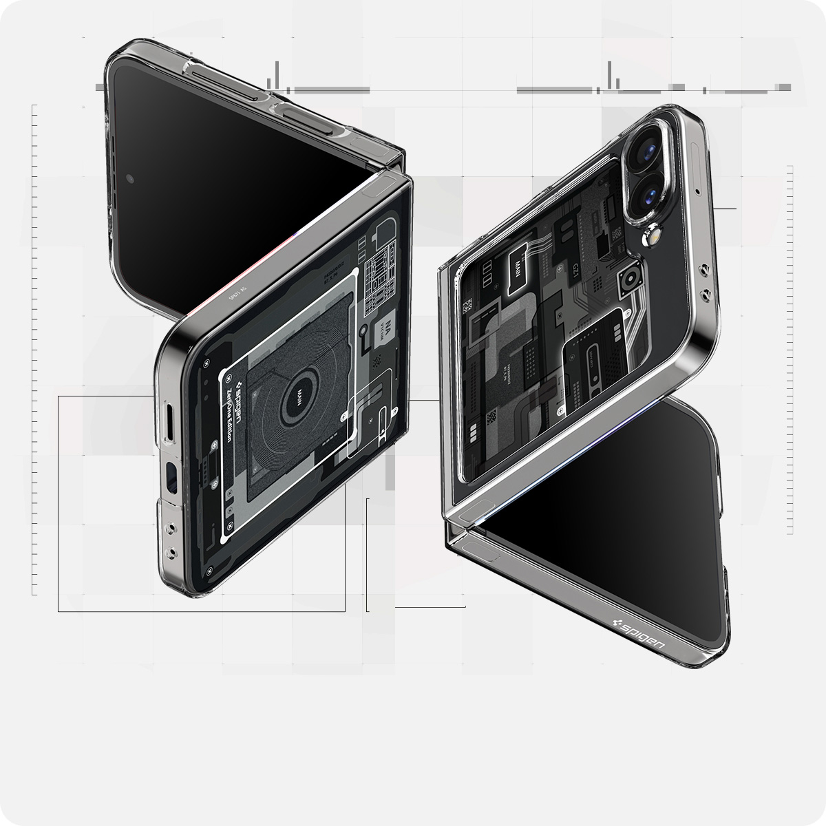 Etui Spigen Air Skin do Galaxy Z Flip6, przezroczysto-szare (Zero One)